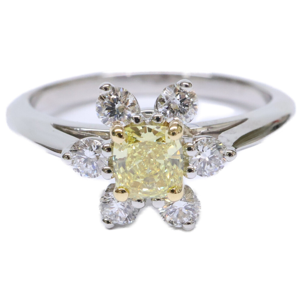 TIFFANY&Co. Tiffany & Co. Newly polished PT950 x 750WG 0.41ct Yellow Diamond ...